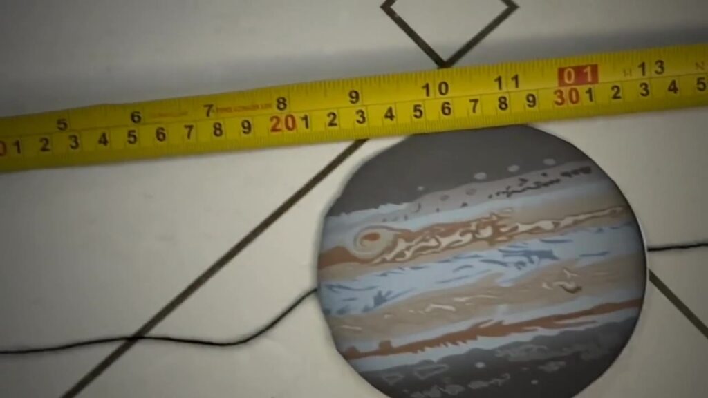 Scaled solar system model built by a student of the evolving stemonsters program