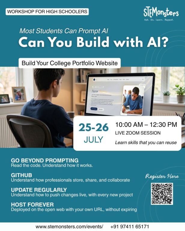 AI workshop for high schoolers to build their college portfolio website